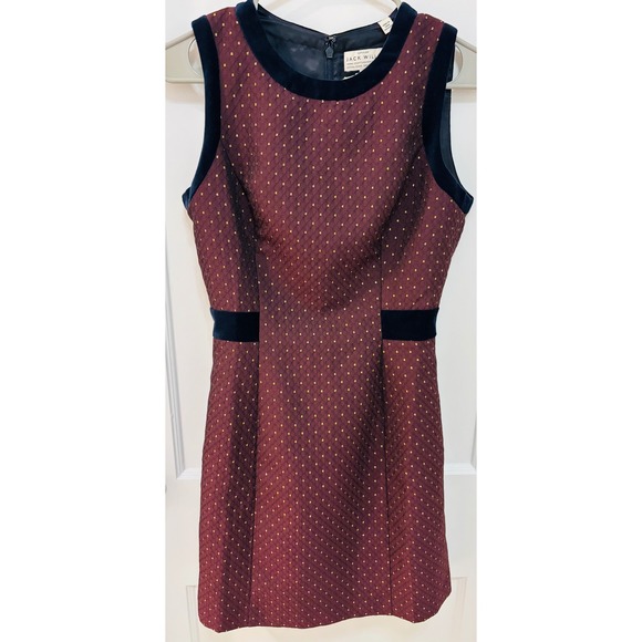 Jack Wills Dresses & Skirts - Jack Wills Tockwith Jacquard Shift Dress Damson‎ UK8 US4 Burgundy Gold Party nwt